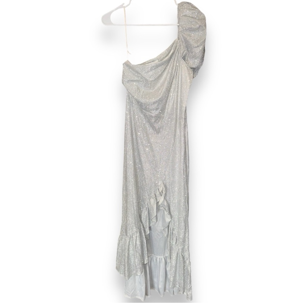 Yumi Kim one shoulder silver sparkly dress x-small NWOT​